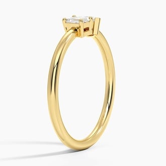 Emerald and Heart-Shaped Diamond Toi et Moi Ring