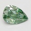 1.54 Ct. Fancy Vivid Green Pear Lab Grown Diamond