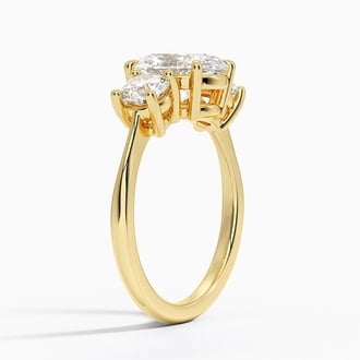 Luxe Selene Three Stone with 2ct Oval Certified Lab Diamond in 18K Yellow Gold