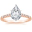 14K Rose Gold Sonora Diamond Ring, smalltop view