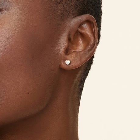 Heart Shaped Lab Diamond Bezel Stud Earrings (1/2 ct. tw.)