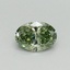 0.35 Ct. Fancy Vivid Green Oval Lab Grown Diamond