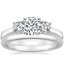 18K White Gold Petite Three Stone Trellis Ring (1/3 ct. tw.) with 2mm Comfort Fit Wedding Ring