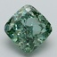 1.70 Ct. Fancy Vivid Green Cushion Lab Grown Diamond