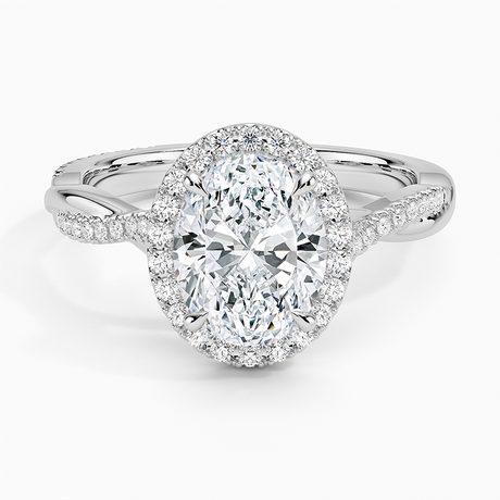 Twist Halo Engagement Ring