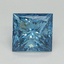 1.47 Ct. Fancy Vivid Blue Princess Lab Grown Diamond