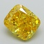 3.16 Ct. Fancy Vivid Yellow Cushion Lab Grown Diamond