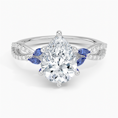 Diamond and Sapphire Engagement Ring