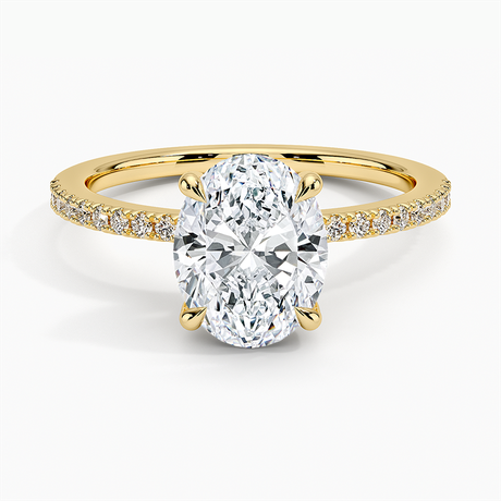 18K Yellow Gold Perfect Fit Half-Coverage Hidden Halo Diamond Ring (1/5 ct. tw.)
