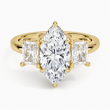 Luxe Helena Radiant-Cut Three Stone Diamond Ring
