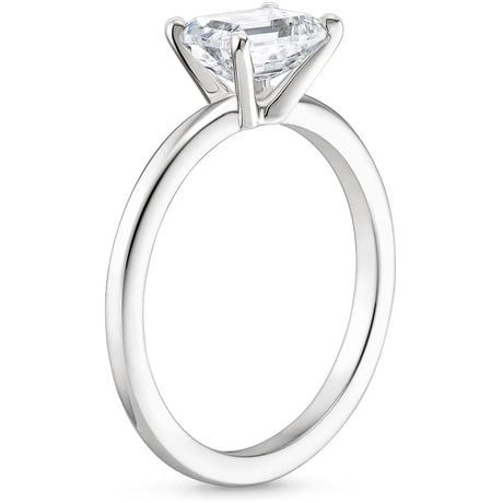 Platinum Horizontal Petite Comfort Fit Solitaire Ring