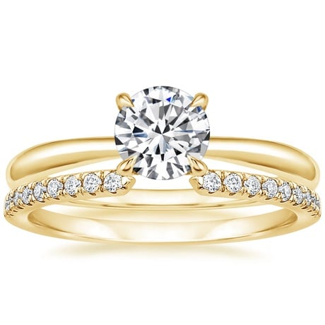 14K Yellow Gold Freesia Ring with Sia Diamond Open Ring
