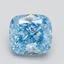 2.69 Ct. Fancy Vivid Blue Cushion Lab Grown Diamond