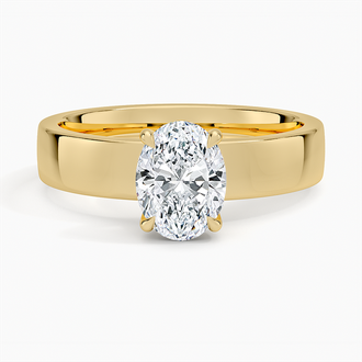 Peyton 4mm Solitaire with 1ct Oval Certified Lab Diamond in 18K Yellow Gold