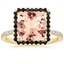 18K Yellow Gold Waverly Halo Diamond Ring with Black Diamond Accents, smalltop view