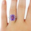 The Violet Anne Ring, smalltop view on a hand