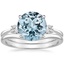 PT Aquamarine Selene Diamond Ring (1/10 ct. tw.) with Petite Curved Wedding Ring, smalltop view