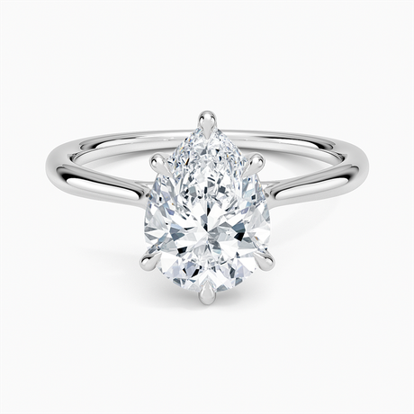 18K White Gold Freesia Cathedral Solitaire Ring