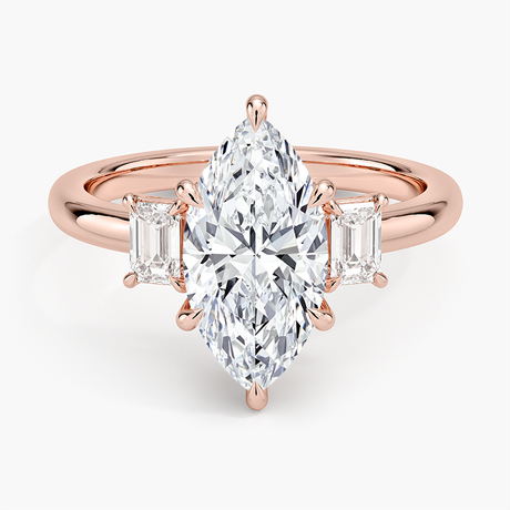 14K Rose Gold Petite Rhiannon Three Stone Diamond Ring (1/4 ct. tw.)