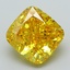 3.33 Ct. Fancy Vivid Yellow Cushion Lab Grown Diamond