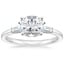 Platinum East West Tapered Baguette Diamond Ring, smalltop view