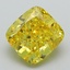 3.41 Ct. Fancy Vivid Yellow Cushion Lab Grown Diamond