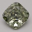 2.90 Ct. Fancy Vivid Green Cushion Lab Grown Diamond