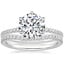 14K White Gold Six Prong Luxe Viviana Diamond Ring (1/3 ct. tw.) with Curved Ballad Diamond Ring (1/6 ct. tw.)