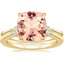 18KY Morganite Cometa Diamond Bridal Set, smalltop view