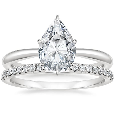 18K White Gold Freesia Ring with Sia Diamond Open Ring