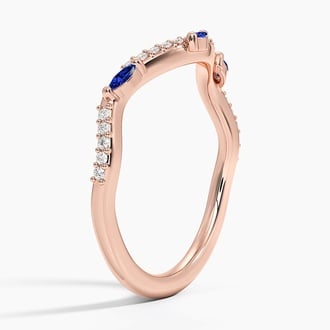 Luxe Willow Curved Sapphire and Diamond Ring