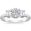 18K White Gold Embrace Three Stone Diamond Ring, smalltop view