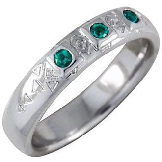 Custom Art Deco Emerald Band