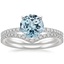18KW Aquamarine Ballad Diamond Ring (1/8 ct. tw.) with Flair Diamond Ring (1/6 ct. tw.), smalltop view