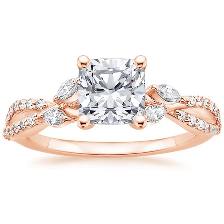 14K Rose Gold Luxe Willow Diamond Ring (1/4 ct. tw.) with Luxe Winding Willow Diamond Ring (1/4 ct. tw.)