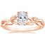 14K Rose Gold Budding Willow Solitaire Ring, smalltop view