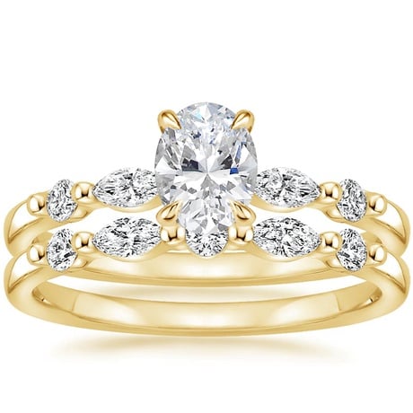 18K Yellow Gold Petite Versailles Diamond Bridal Set (3/8 ct. tw.)