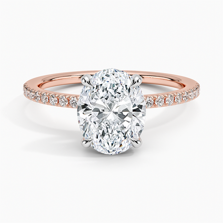 14K Rose Gold Mixed Metal Viviana Half Coverage Diamond Ring (1/4 ct. tw.)