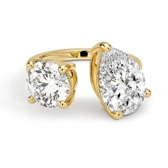 Custom Open Toi et Moi Diamond Ring