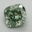 3.12 Ct. Fancy Vivid Green Cushion Lab Grown Diamond