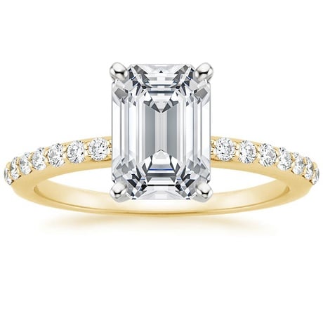 18K Yellow Gold Petite Shared Prong Bridal Set (1/2 ct. tw.)