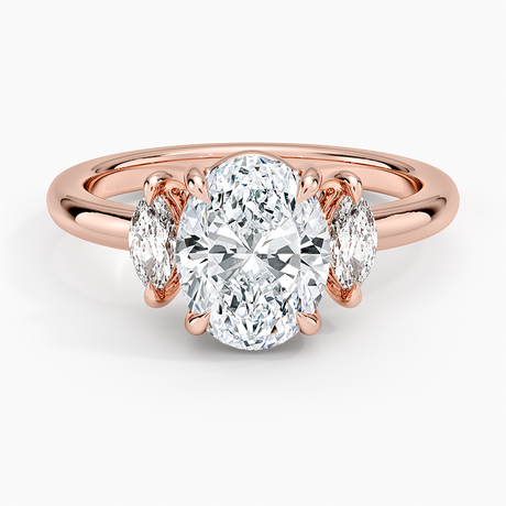 14K Rose Gold Sasha Three Stone Marquise Diamond Ring (1/3 ct. tw.)