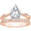 14K Rose Gold Petite Twisted Vine Diamond Ring (1/8 ct. tw.) with Petite Luxe Twisted Vine Diamond Ring (1/3 ct. tw.)