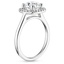 18K White Gold French Halo Diamond Ring, smallside view