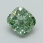 1.02 Ct. Fancy Vivid Green Cushion Lab Grown Diamond