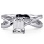 Custom Helix Ring with Emerald Cut Diamond
