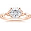 14K Rose Gold Celtic Love Knot Ring, smalltop view