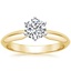 18K Yellow Gold Classic Six-Prong Solitaire Ring, smalltop view