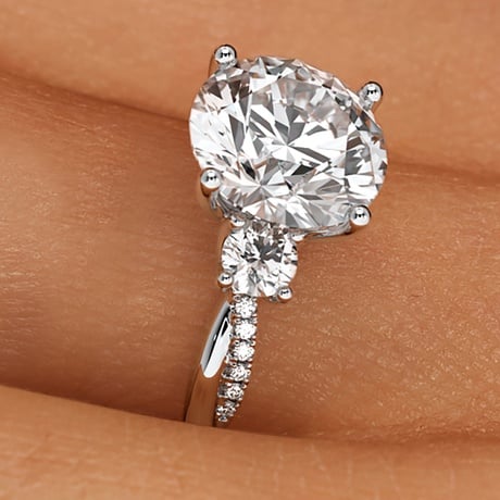 Three Stone Twisted Engagement Ring