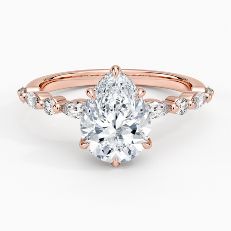 14K Rose Gold Versailles Hidden Halo Diamond Ring